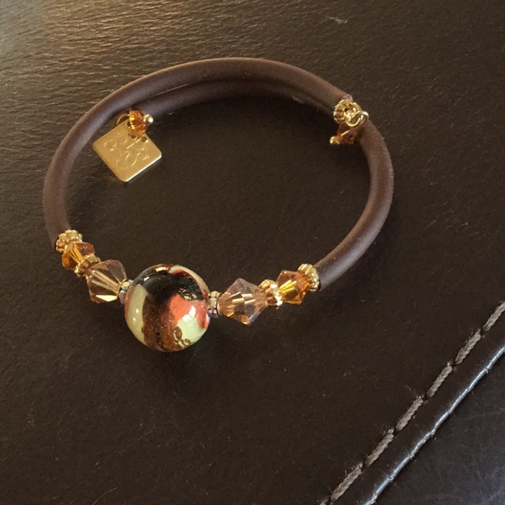 Italian blown glass and crystal bracelet